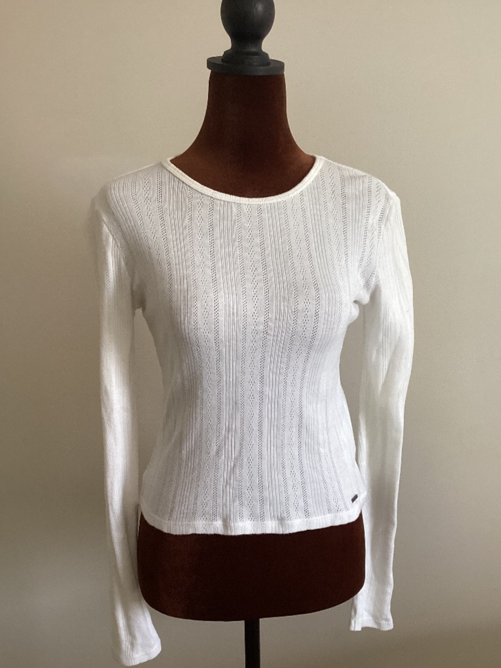Hollister long sleeve pointelle top